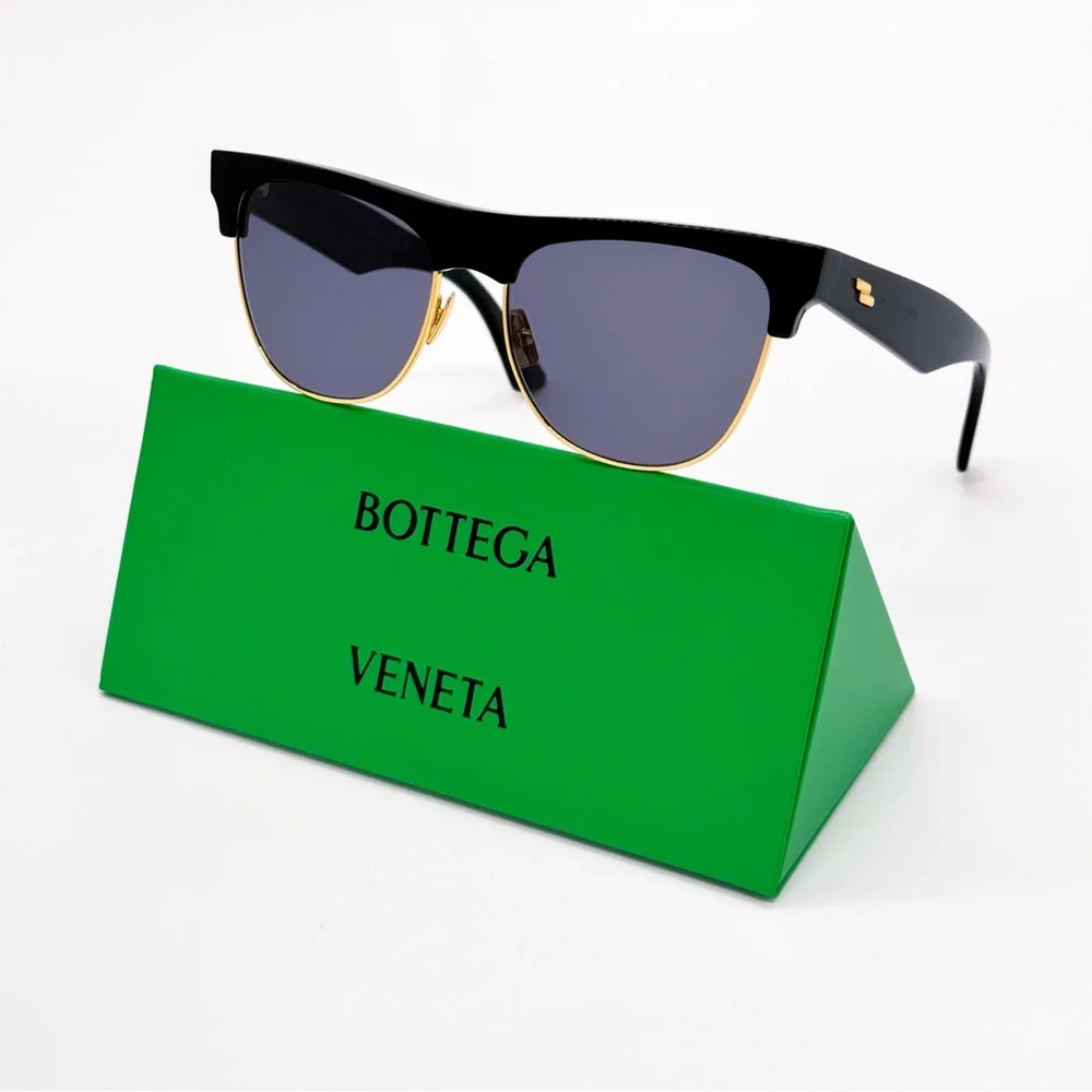 NEW BOTTEGA VENETA BV1003S 001 SQUARE BLACK GREY UNISEX SUNGLASSES